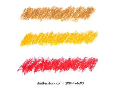 set of colored oil pencil strokes isolated on white background. High quality photo