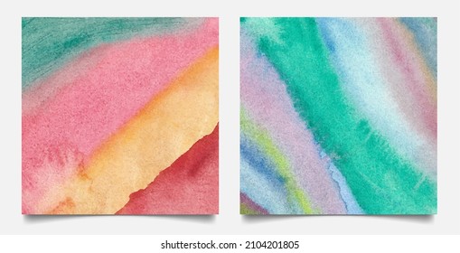 set of colorful hand-painted watercolor abstract, watercolor background texture - Powered by Shutterstock