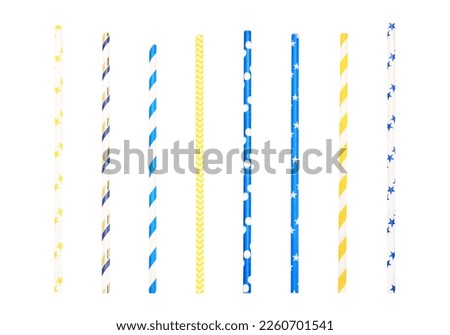 Set of colorful paper drinking straws on white background Stock photo © 