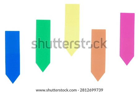 Set of Colorful Pointed Sticky Notes Isolated on White Background