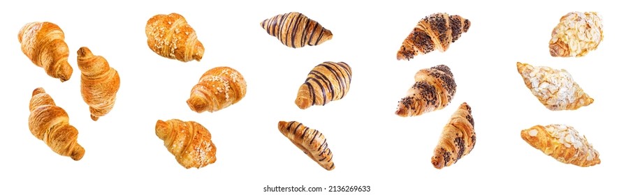 Set of croissants on a white isolated background. toning. selective focus - Powered by Shutterstock