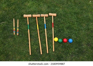 Set Croquet Equipment On Green Grass Stock Photo 2183959887 | Shutterstock