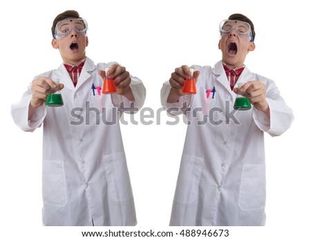 Similar – boy is making science experiments