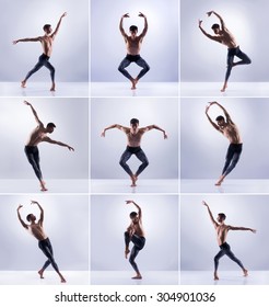 Set Of Dancing Man. Ballet Dancers Collection. 