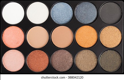 Set Of Decorative Cosmetics, Eyeshadow Palette Closeup