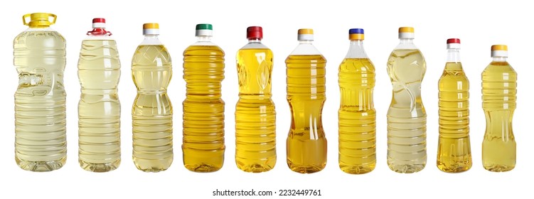 Set with different bottles of cooking oils on white background. Banner design - Shutterstock ID 2232449761