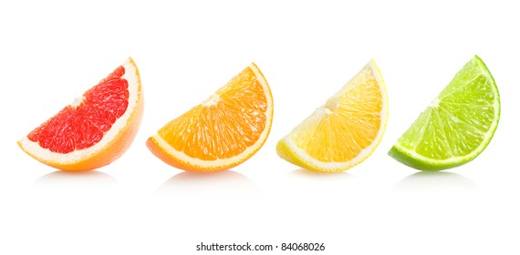 set of different citrus slices