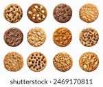 Set of different cookies isolated on white background.