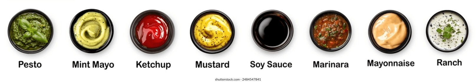 Conjunto diferentes salsas inmersión