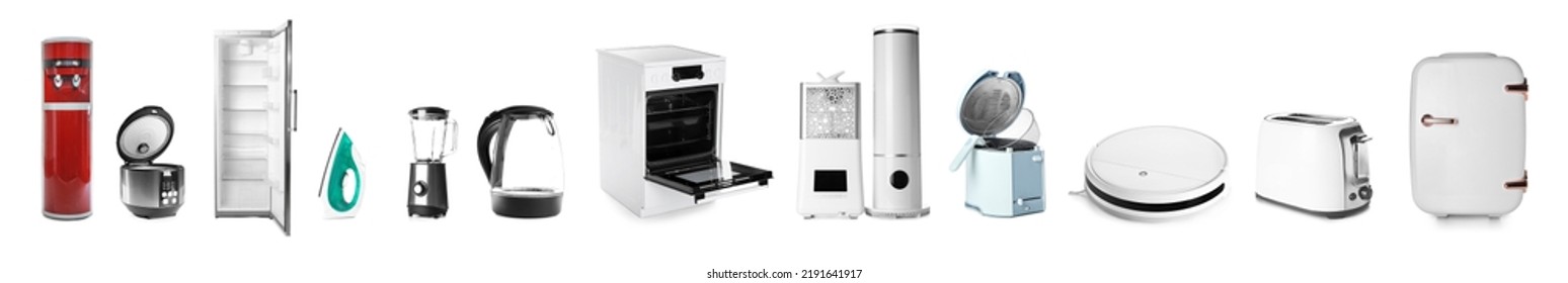 Set Different Household Appliances Isolated On Stock Photo 2191641917