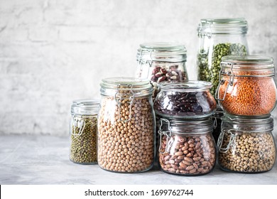 Set Different Legumes Glass Jars On Stock Photo 1699762744 | Shutterstock