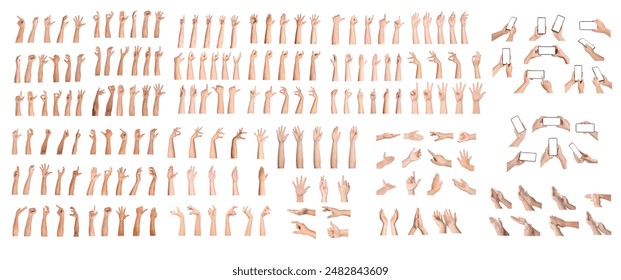 Set of Different man and woman hands gesturing isolated on white background. - Powered by Shutterstock