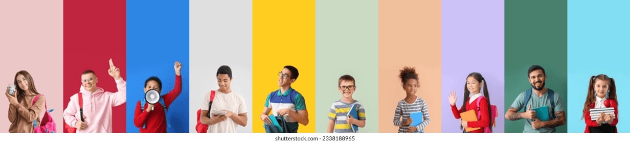 Set of different pupils on color background - Powered by Shutterstock