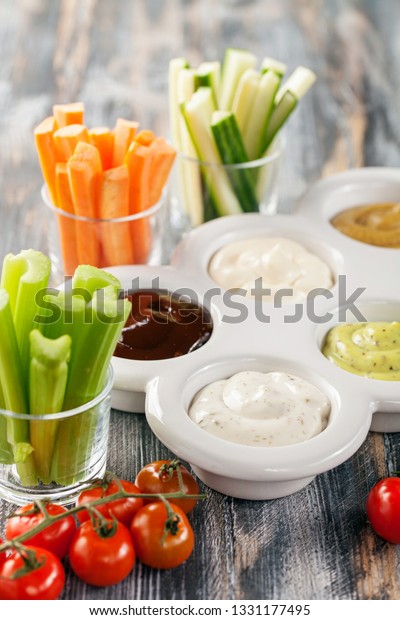 Set Different Sauces Ketchup Mayonnaise Barbecue Stock Photo 1331177495 ...