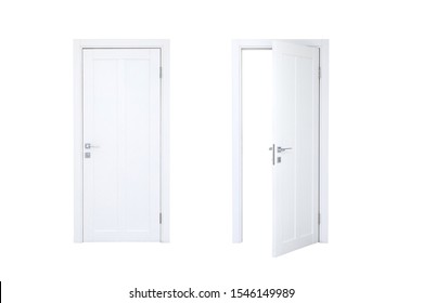 Similar Images, Stock Photos & Vectors of Open white door isolated on a