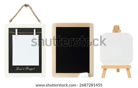 Set of different writable boards isolated on transparent background. Office and creative collage for note-taking, organization, and educational projects