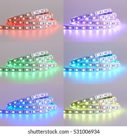 Set Of Diode Strip. Led Lights Tape Close-up