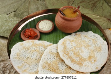 Set Dosa Is A 'set' Of 3 Dosas Topped With Butter Or Ghee And Chutney.