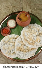 Set Dosa Is A 'set' Of 3 Dosas Topped With Butter Or Ghee And Chutney.