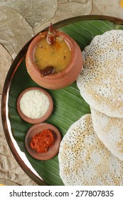 Set Dosa Is A 'set' Of 3 Dosas Topped With Butter Or Ghee And Chutney.