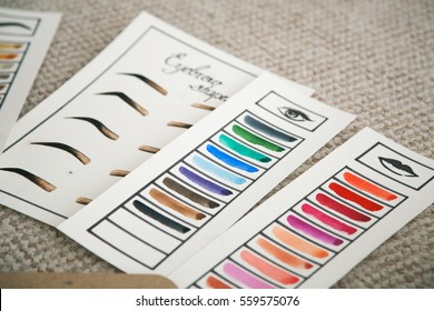 set of drawings, and schemes for permanent make-up wizard - Powered by Shutterstock