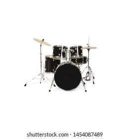 Set Drum Kit On White Background