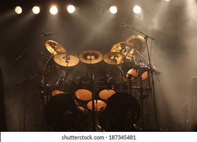 Set of drums on stage