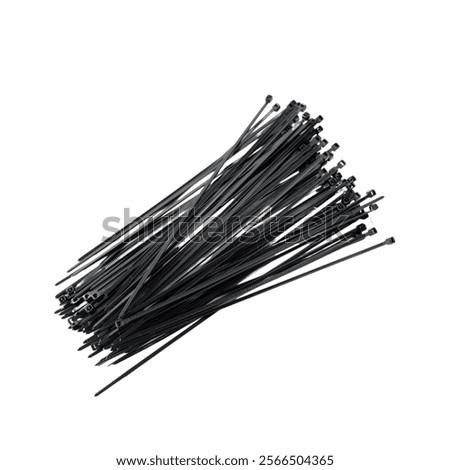 A set of durable black cable ties, ideal for organizing cables, securing items, and general-purpose use. Perfect for home, office, and industrial applications.