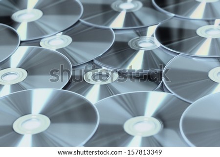 set of DVDs scattered