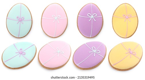 Set of Easter cookies in shape of eggs isolated on white - Powered by Shutterstock