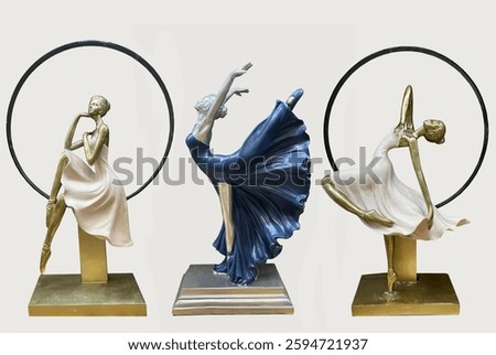 Set of elegant dancer sculpture