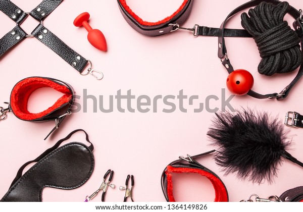 Set Of Erotic Toys For Bdsm The Game Of Sexual Slavery With Handcuffs