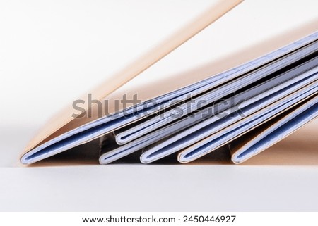 Set of exercise books close-up