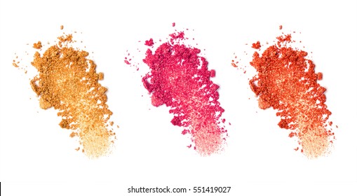 Set Of Eye Shadow Isolated On White Background.