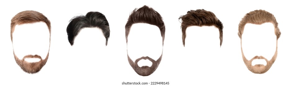 Set of fashionable man's hairstyles for designers isolated on white - Shutterstock ID 2229498145