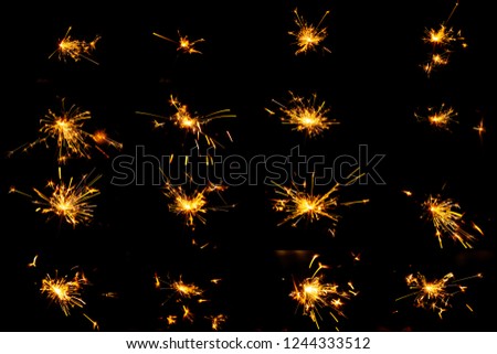 set of fire sparking of firework for effect collection pack 2.