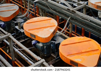 Set Of Floatation Machines Separating Mineral Ore At Plant