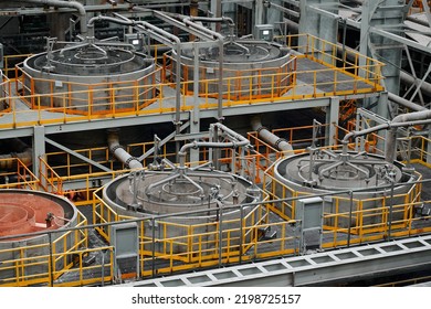 Set Of Floatation Machines Separating Mineral Ore At Plant