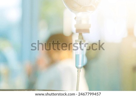 Set fluid Chemotherapy drug iv drip on patient concept.medical use treatment.nutrition loss patient cancer and vitamin iv drip in hospital.