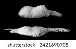 Set foam, bubble isolated on black, with clipping path, side view	