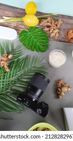 A Set Of Food And Ingredients For A Food Photo Shoot