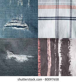 Set of four different fabrics - Shutterstock ID 80097658