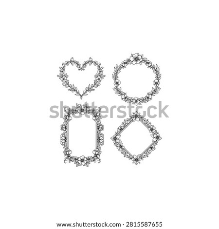 Set of four silver interlocking puzzle rings, isolated on white background, silver rings