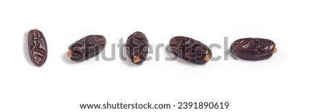 Set of Fresh, Natural, and healthy Dates isolated on a white background. Safawi Dates and Medjool dates. Consuming dates can increase sperm count. Stock photo © 