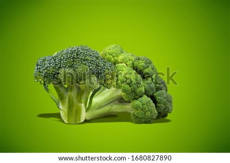 Similar – Small pieces of raw broccoli on white wood, Close up