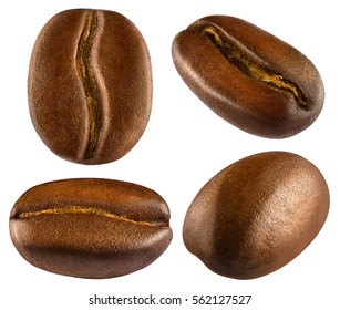 Set of fresh roasted coffee beans isolated on white background. - Shutterstock ID 562127527