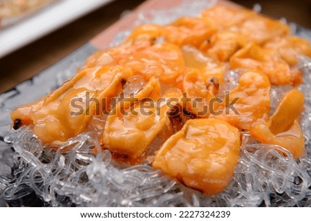 a set of fresh sea squirt sashimi