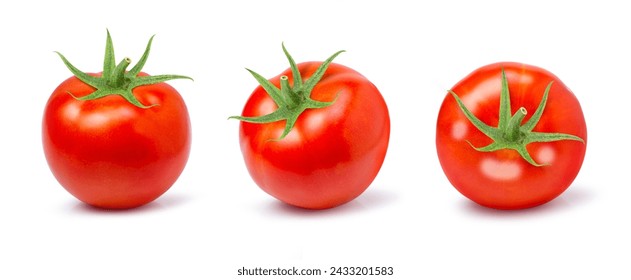 Set of fresh tomatoes isolated on white background. - Powered by Shutterstock