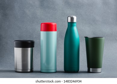 Set Of Generic Reusable Thermo Containers. Zero Waste Lifestyle Concept