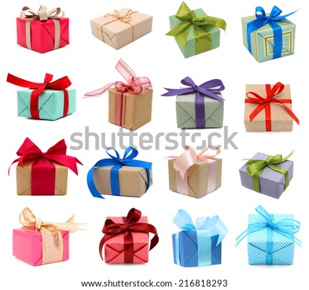 A set of gift boxes, holiday presents